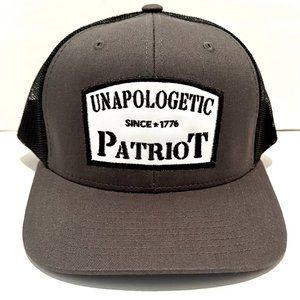 Unapologetic Patriot - MAGA Trump Anti-Biden Charcoal/Black Trucker Hat Ball Cap